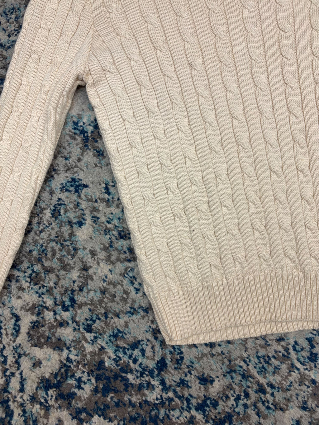 Vintage Womens Polo Ralph Lauren Embroidered Pony Cable Knit Sweater Size XL